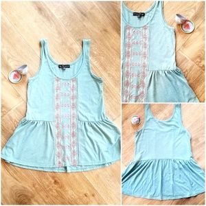 Paper Doll Tribal BOHO Embroidered Tank Top